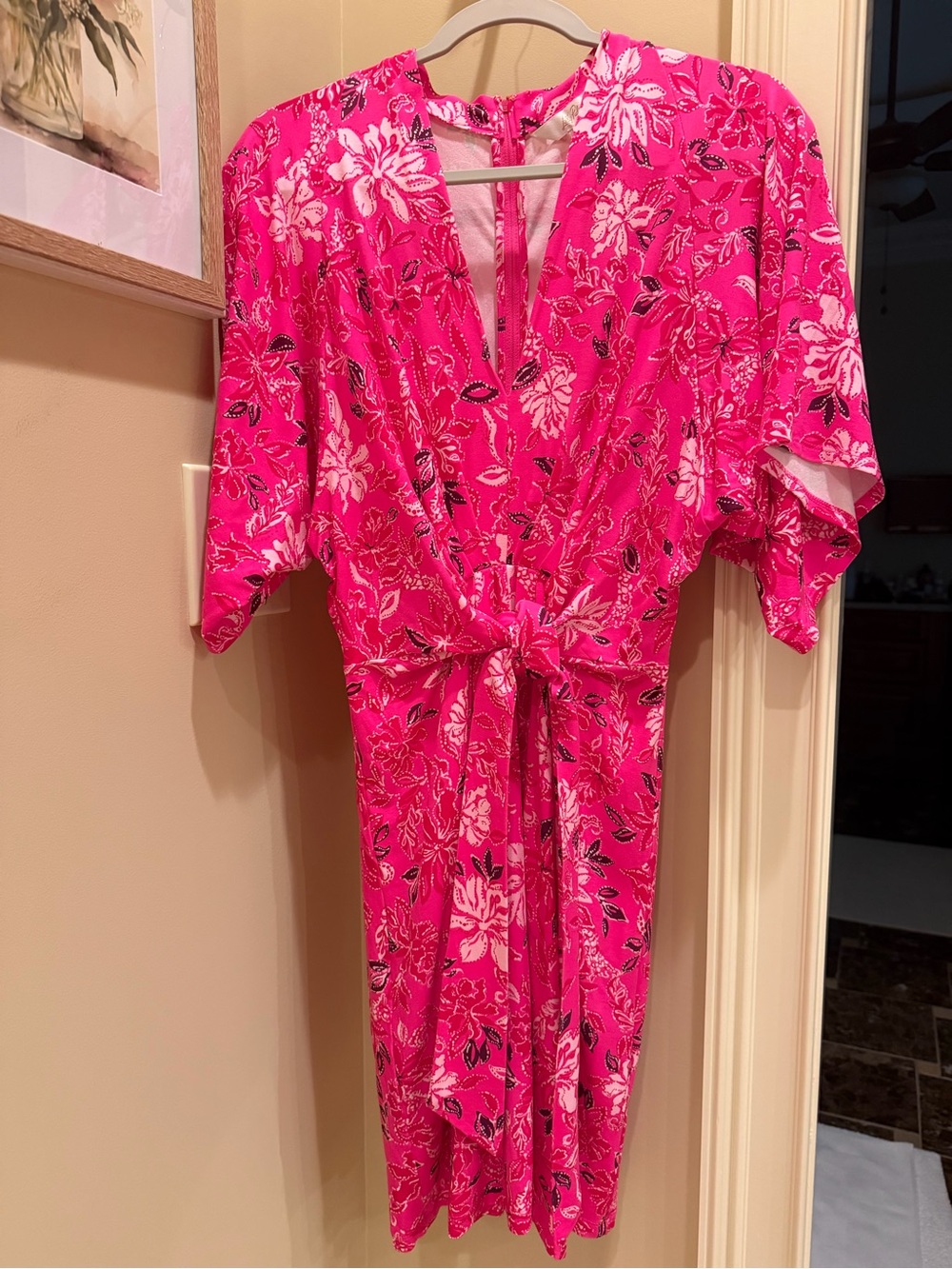 Lilly Pulitzer Hot Pink Floral Wrap Dress